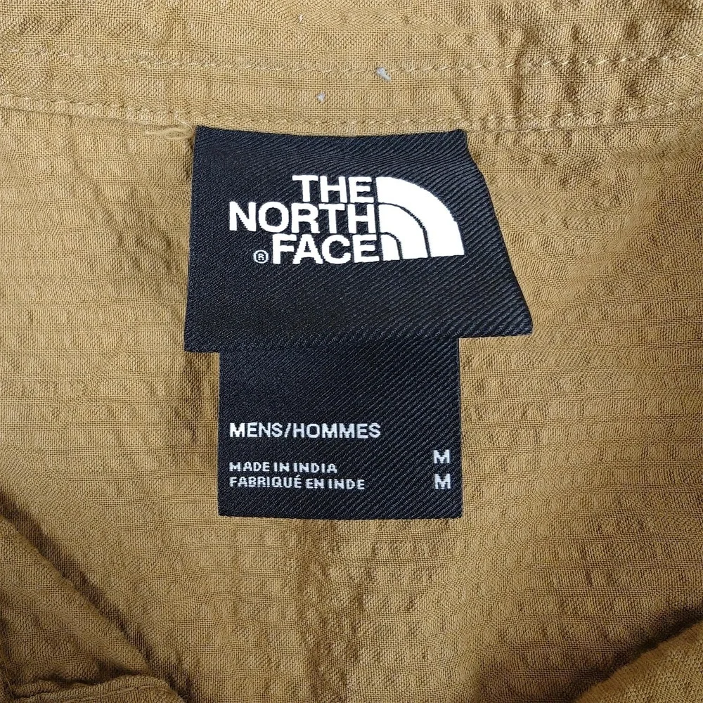 The North Face Shirt Mens‎ Medium Brown Cotton Short Sleeve Button Up Casual